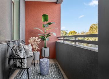 Balcony or patio at Aura Uptown.