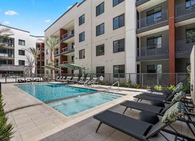 Pool and poolside area at Aura Uptown.