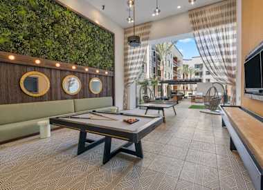 Shared interior space at Aura Uptown.