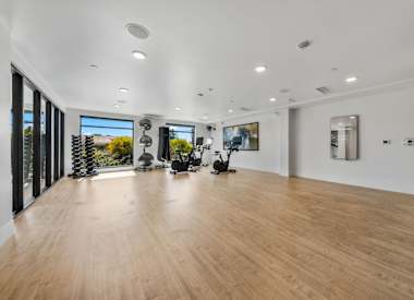 Fitness room at Aura Uptown.