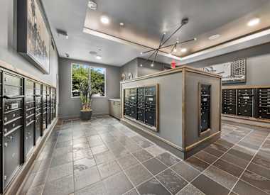 Resident mailboxes at Aura Uptown.