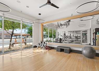 Fitness room at Axis Camelback.