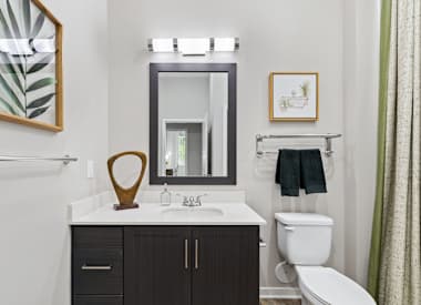 Apartment bathroom at Axis Camelback.