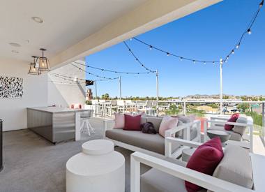 Shared rooftop terrace at Axis Camelback.