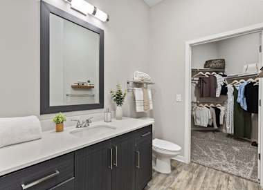 Apartment bathroom at Axis Camelback.
