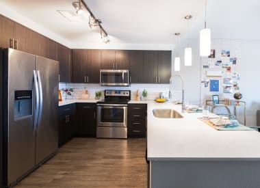 Apartment kitchen at Union at Roosevelt I and II.