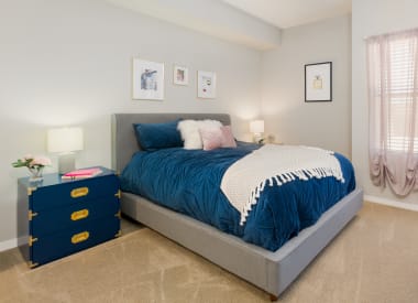 Furnished bedroom shown at Union at Roosevelt I and II.