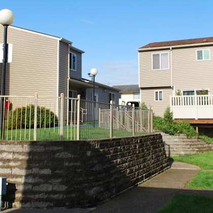 view of property retaining walls