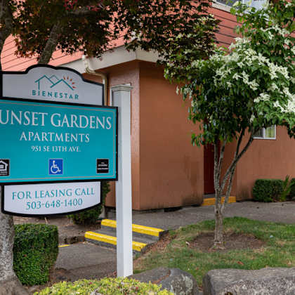 sunset gardens sign