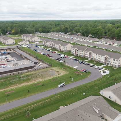 aerial view at oliver apartments, temperance, michigan