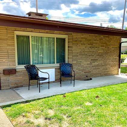 typical front with patio