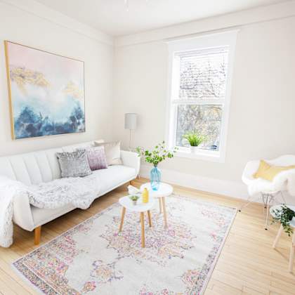 living room at 508 mcmillan apartment suites for rent