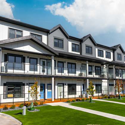 exterior view at latitude 49 townhomes, winnipeg manitoba