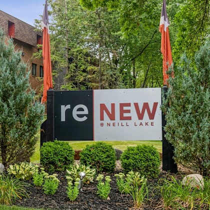 property signage at renew at neill lake, eden prairie, mn