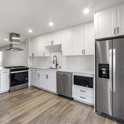 kitchen at ocean breeze terrace apartment, california