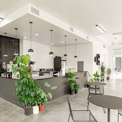 reception lobby at nomad apartments, portland