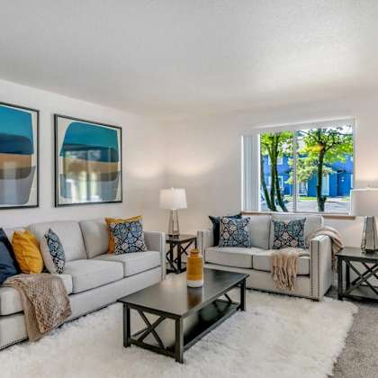 living room at alder creek apartments, vancouver