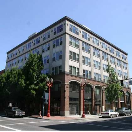 building exterior at fifth avenue place apartments, portland, or 97209