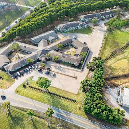 drone aerial property view at mayfair apartments, missouri