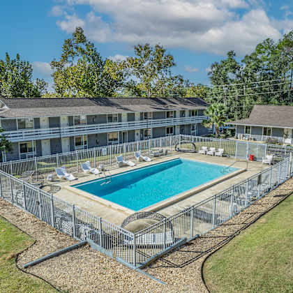 aerial pool view at the sanctuary, tallahassee, fl