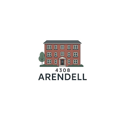 a red brick building with a tree and the word arendell below it.