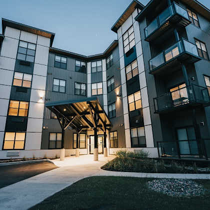 front of building