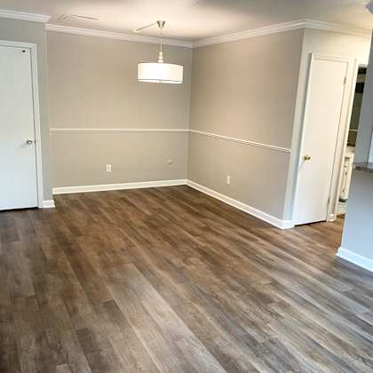 sizeable living room with dining area.