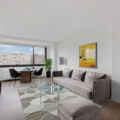 spacious living room at the graham at southern towers, alexandria, virginia