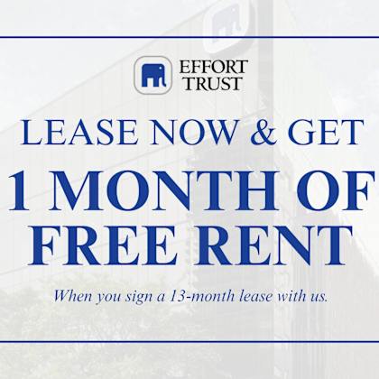 a sign advertising a free month of rent for signing a 13-month lease.