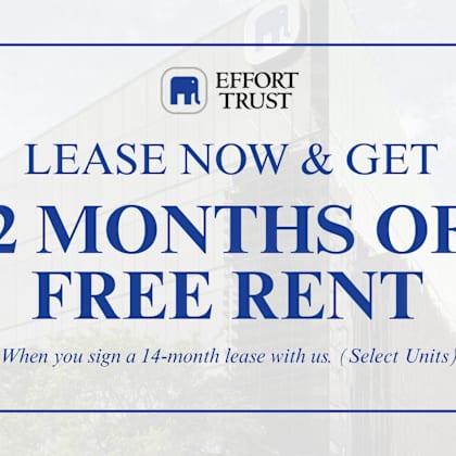 a sign advertising a promotion for a free two months rent.
