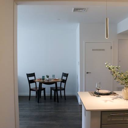 dining room at 20 stephenson aman at clarendon hill, somerville, ma, 02144