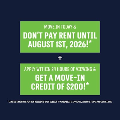 a promotional image offering a move-in credit of $200 for new residents who move in by a certain date.