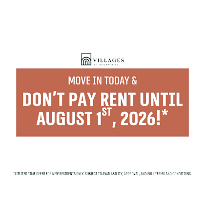 a sign advertising a limited time offer for new residents at villages at holman hill.