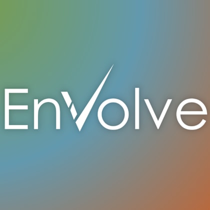 the image features the word "envolve" in a large, elegant font.