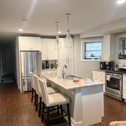 a look at the kitchen from the living room