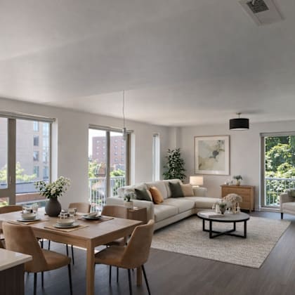 sage living room furnished