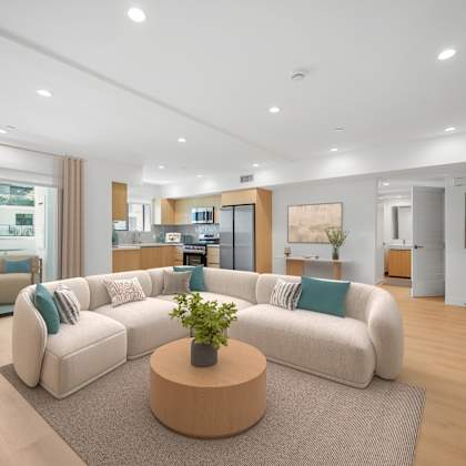 open-concept kitchen, dining, and living room - orion floor plan