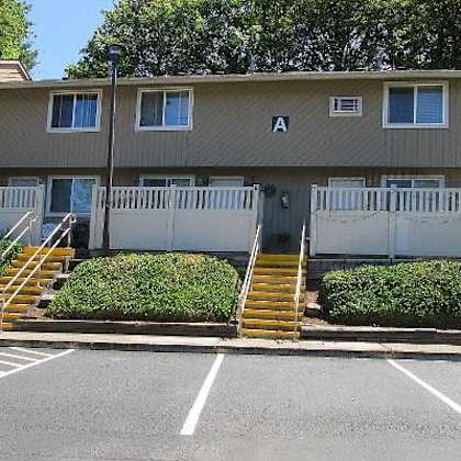 building and parking lot