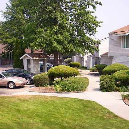 property walkway buildings and parking