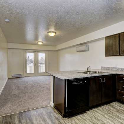 kitchen into living room