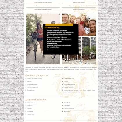 a brochure for a property with a black and white color scheme.