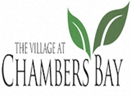 a logo for the village at champions bay