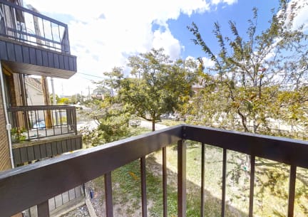 the view from the balcony of the house