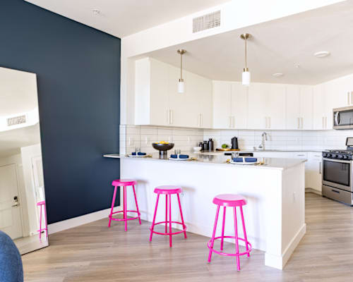 Modern Kitchens with Stainless Steel Appliances at The Chandler NoHo Apartments in North Hollywood CA
