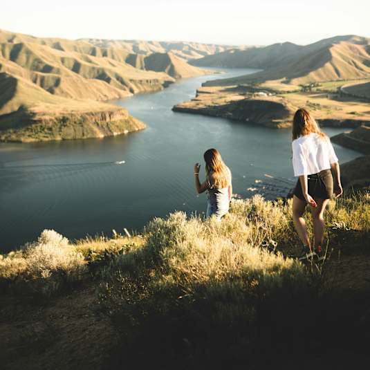 Two Woman Walking at Alante Homes at Lake Hazel, Boise, Idaho