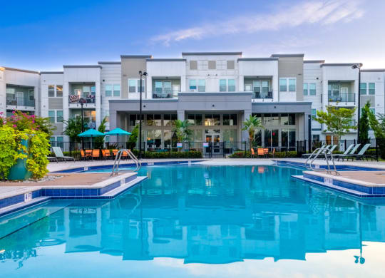 a swimming pool at the residences at city center apartments at Linden on the GreeneWay, Florida