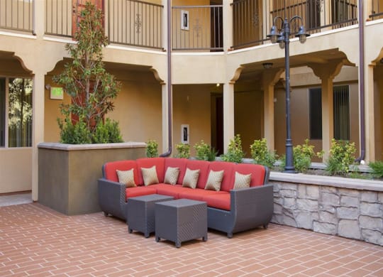 Courtyard Patio With Ample Sitting at The Verandas, California