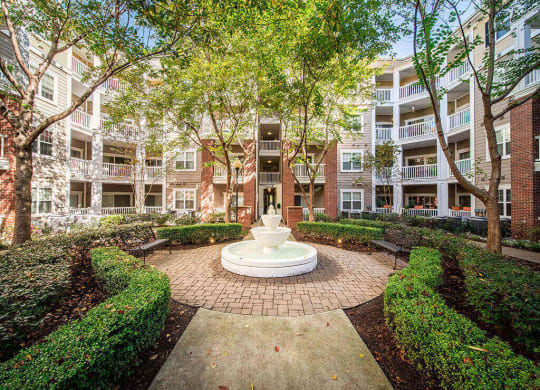 Courtyard Fountain at Rose Heights Apartments, Raleigh, 27613