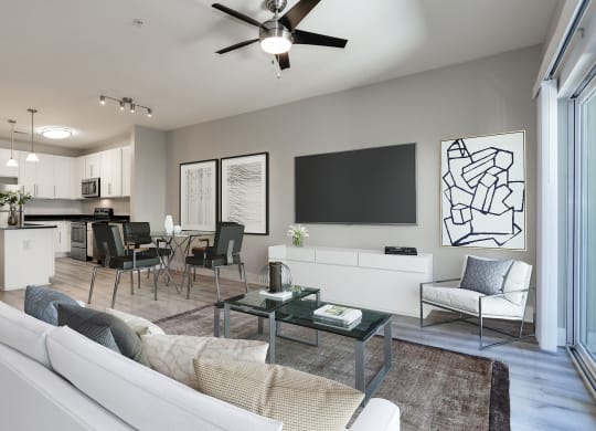 Living Room Come Kitchen View at 800 Carlyle, Alexandria, VA, 22314