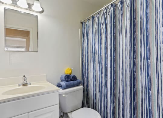 Renovated Bathrooms With Quartz Counters at The Fields of Alexandria, Virginia